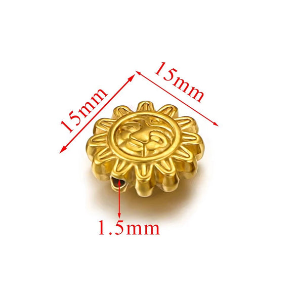 Wholesale Stainless Steel Totem Patterned Drum Beads Style Beaded Jewelry Pendant Bracelet Accessories With Electroplating