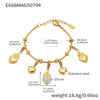 Wholesale Stainless Steel Tree Of Life Zircon Inlaid Geometric Pattern Diy Multiaccessory Bracelet 18K Real Gold Plated For Women