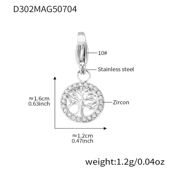 Wholesale Stainless Steel Tree Of Life Zircon Inlaid Geometric Pattern Diy Multiaccessory Bracelet 18K Real Gold Plated For Women