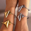 Wholesale Stainless Steel Triangle Opening Bracelet Accessories Simple Geometric Style 18K Gold Plated