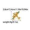 Wholesale Stainless Steel Turquoise Inlay Aircraft Opening Ring Electroplated Fashion Retro Jewelry Accessories For Women