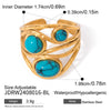 Wholesale Stainless Steel Turquoise Natural Stone Ring With Electroplating For Women High End Niche Style Geometric Design
