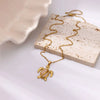 Wholesale Stainless Steel Turtle Pendant Necklace With Cross Chain And Electroplating Processing
