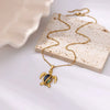 Wholesale Stainless Steel Turtle Pendant Necklace With Cross Chain And Electroplating Processing