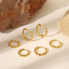 Wholesale Stainless Steel Twist Flower Plain Hoop Earrings With Pvd Furnace Real Gold Electroplating