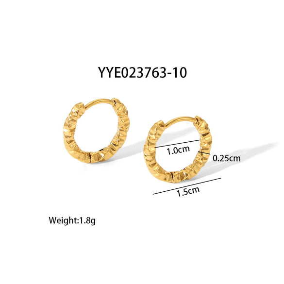 Wholesale Stainless Steel Twist Flower Plain Hoop Earrings With Pvd Furnace Real Gold Electroplating