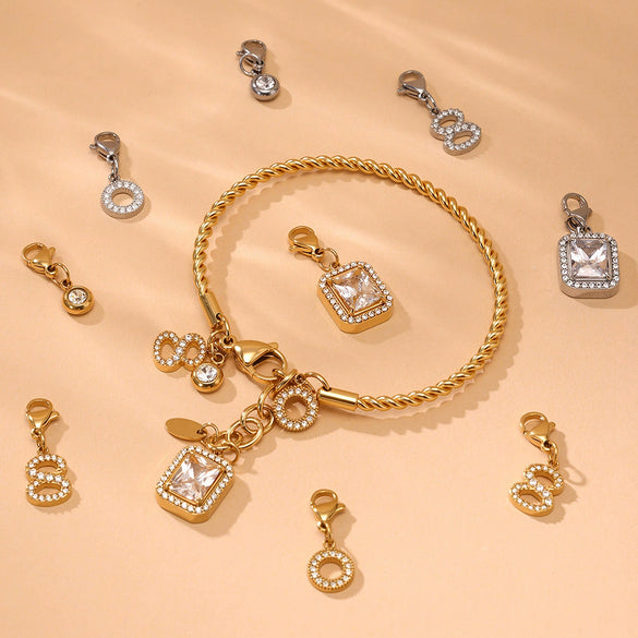 Wholesale 316L Stainless Steel Twist Thin Circle Bracelet With Electroplating And Geometric Style