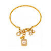 Wholesale 316L Stainless Steel Twist Thin Circle Bracelet With Electroplating And Geometric Style