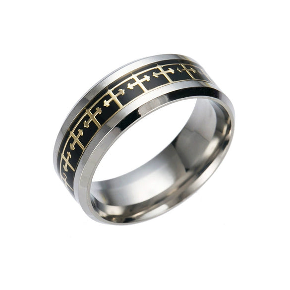 Wholesale Stainless Steel U Shape Dripping Oil Retro Hand Jewelry Ring