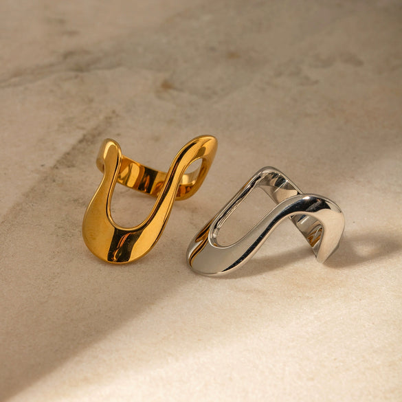 Wholesale Stainless Steel U Shape Electroplated Ring
