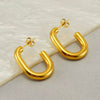 Wholesale Stainless Steel U Shaped Geometric Fashion Women's Earrings With Electroplating