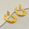 Wholesale Stainless Steel U Shaped Geometric Fashion Women's Earrings With Electroplating