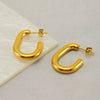 Wholesale Stainless Steel U Shaped Geometric Fashion Women's Earrings With Electroplating