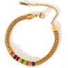 Wholesale Stainless Steel U Shaped Simple Style Electroplated Mesh Chain Bracelet Unisex Inlaid Zircon