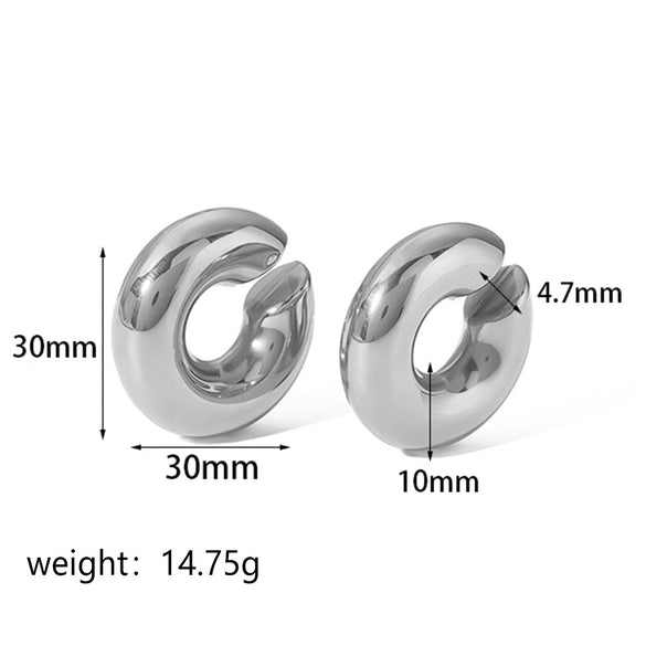 Wholesale Stainless Steel Unisex Cshaped Ear Bone Clip With Geometric Letters Numbers And Text Pattern And Electroplating Treatment