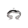 Wholesale Stainless Steel Unisex Geometric Wave Electroplated Adjustable Open Ring Jewelry