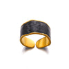 Wholesale Stainless Steel Unisex Geometric Wave Electroplated Adjustable Open Ring Jewelry