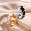 Wholesale Stainless Steel Unisex Geometric Wave Electroplated Adjustable Open Ring Jewelry
