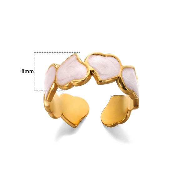 Wholesale Stainless Steel Unisex Geometric Wave Electroplated Adjustable Open Ring Jewelry