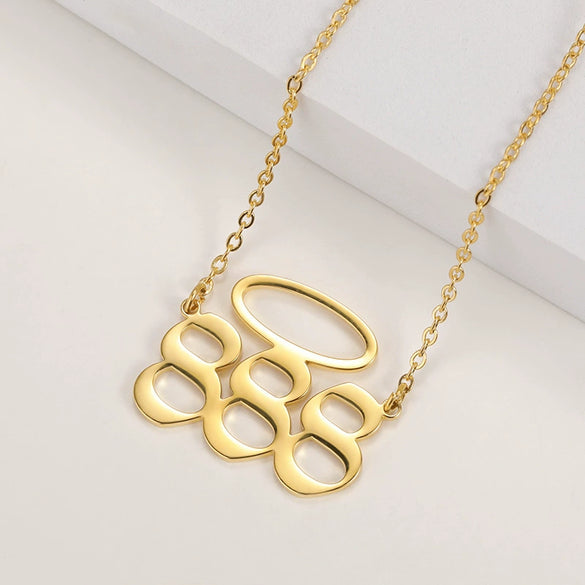 Wholesale Stainless Steel Unisex Simple Style Digital Pendant Necklace With Snake Bone Chain And Electroplating Process Pattern Of Letters Numbers Text