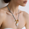 Wholesale Stainless Steel Ushaped Conch Pendant Colorful Rope Braided Clavicle Chain Necklace Electroplated Light Luxury Animal Style Unisex