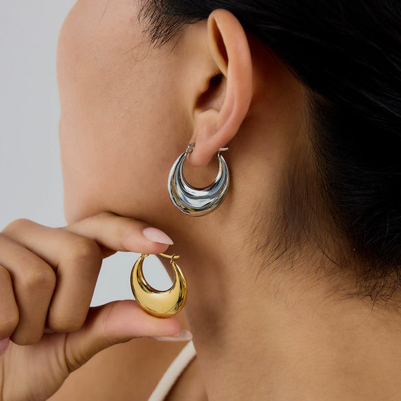 Wholesale Stainless Steel Ushaped Geometric Electroplated Earrings For Women
