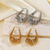 Wholesale Stainless Steel Ushaped Geometric Electroplated Stylish Popular Exaggerated Asymmetrical Lines Women's Earrings