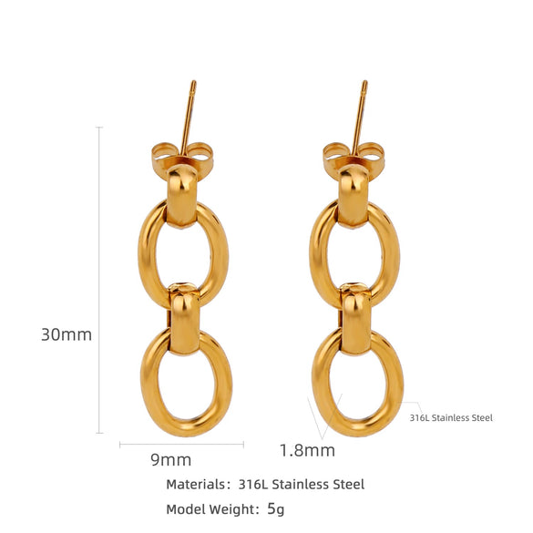 Wholesale Stainless Steel Ushaped Geometric Electroplating Women's Earrings