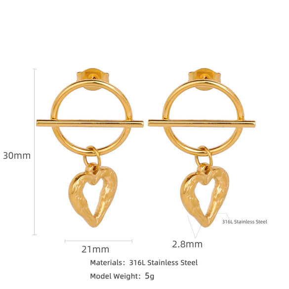Wholesale Stainless Steel Ushaped Geometric Electroplating Women's Earrings