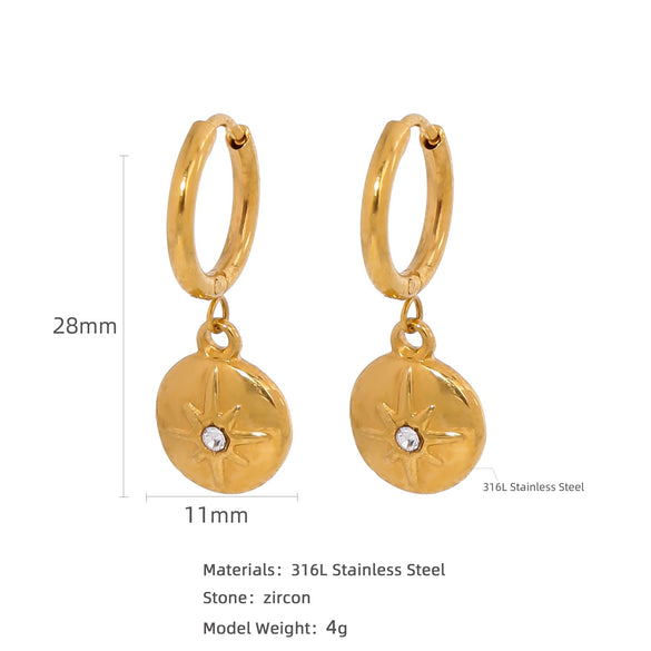 Wholesale Stainless Steel Ushaped Geometric Electroplating Women's Earrings