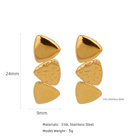 Wholesale Stainless Steel Ushaped Geometric Electroplating Women's Earrings