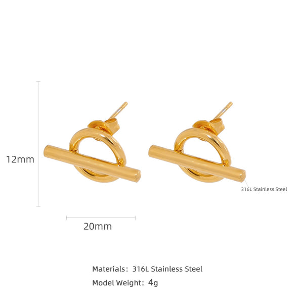 Wholesale Stainless Steel Ushaped Geometric Electroplating Women's Earrings