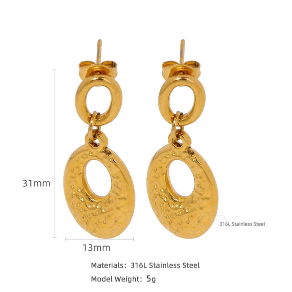 Wholesale Stainless Steel Ushaped Geometric Electroplating Women's Earrings
