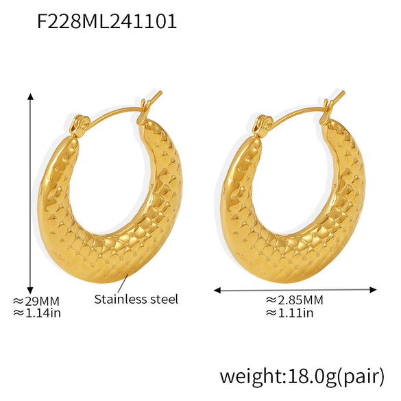 Wholesale 316L Stainless Steel Ushaped Geometric Light Luxury Earrings Electroplated With Gold