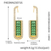 Wholesale Stainless Steel Ushaped Geometric Women's Earrings With Electroplating Process And Emerald Zircon