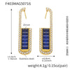 Wholesale Stainless Steel Ushaped Geometric Women's Earrings With Electroplating Process And Emerald Zircon