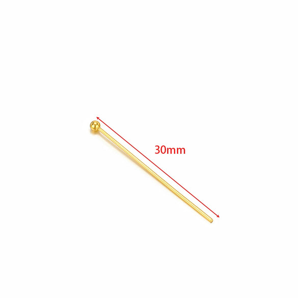 Wholesale Stainless Steel Vacuum Goldplated Simple Geometric Glossy Beaded Needle Earrings Fashion Accessories