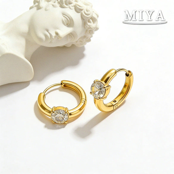 Wholesale Stainless Steel Vacuum Plated Heart Shaped Geometric Earrings For Women