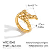 Wholesale Stainless Steel Vacuumplated 18K Gold Sweet Style Rhinestone Puppy And Kitten Open Ring For Women Highend Jewelry