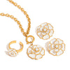 Wholesale Stainless Steel Vintage Geometric And Flowers Style Electroplated Women's Earrings