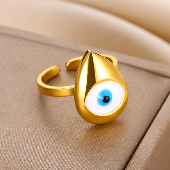 Wholesale Stainless Steel Water Drop Devil's Eye Pendant Set With Ball Bead Chain And Electroplating