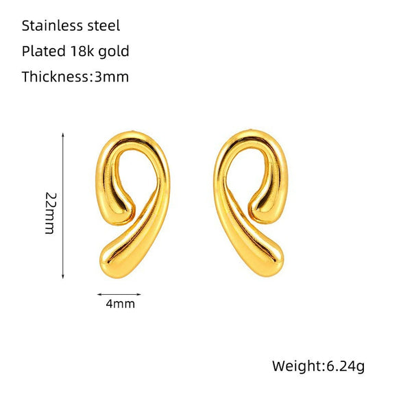 Wholesale 316L Stainless Steel Water Drop Earrings For Women With Electroplating Design
