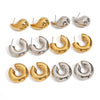 Wholesale Stainless Steel Water Drop Geometric Earrings For Women With Electroplating Treatment