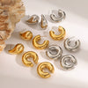 Wholesale Stainless Steel Water Drop Geometric Earrings For Women With Electroplating Treatment