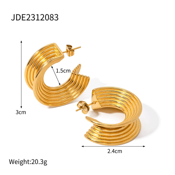 Wholesale Stainless Steel Water Drop Geometric Earrings For Women With Electroplating Treatment