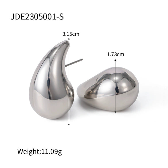 Wholesale Stainless Steel Water Drop Geometric Earrings For Women With Electroplating Treatment