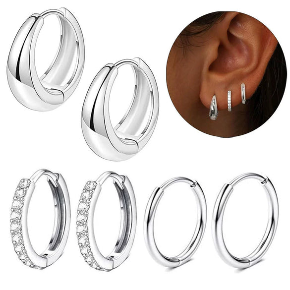 Wholesale Stainless Steel Water Drop Hoop Earrings For Women Electroplated Personality Minimalist Style
