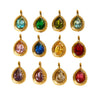 Wholesale Stainless Steel Water Drop Pattern Inlayed 18K Gold Plated Hammered Pendant Jewelry Accessory Charm