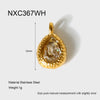 Wholesale Stainless Steel Water Drop Pattern Inlayed 18K Gold Plated Hammered Pendant Jewelry Accessory Charm