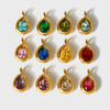 Wholesale Stainless Steel Water Drop Pattern Inlayed 18K Gold Plated Hammered Pendant Jewelry Accessory Charm